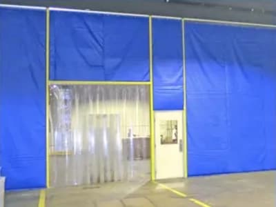 blue insulated curtain