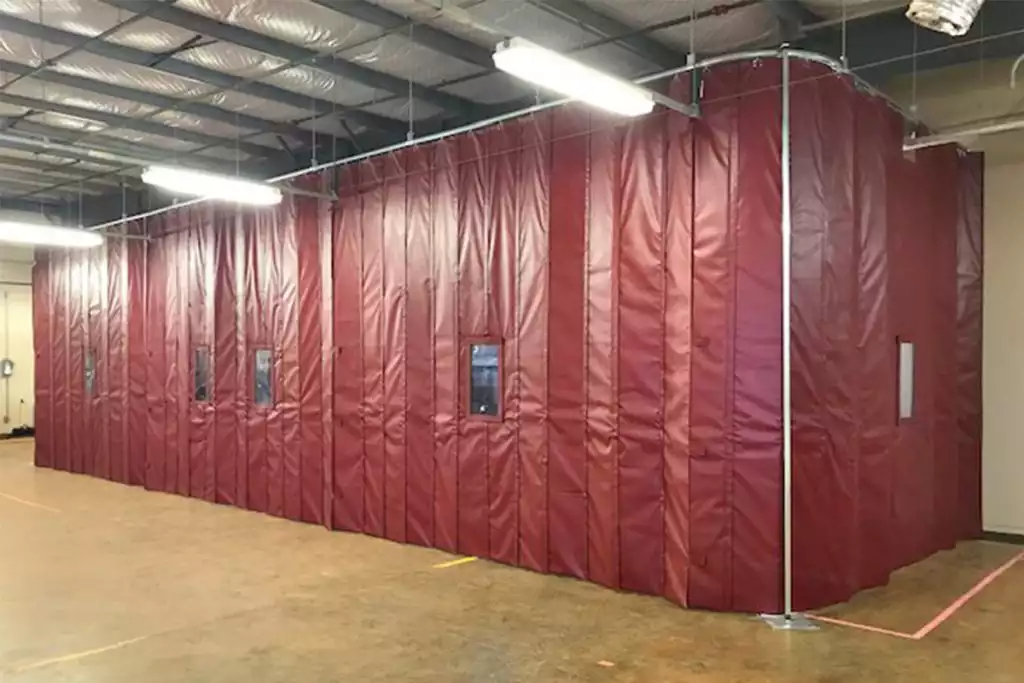 Acoustic Curtains with Custom Windows