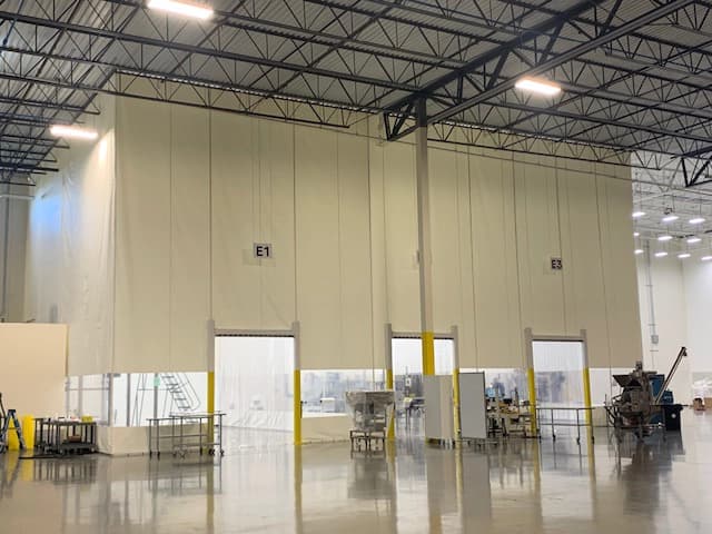 Curtain Enclosure with excess doors